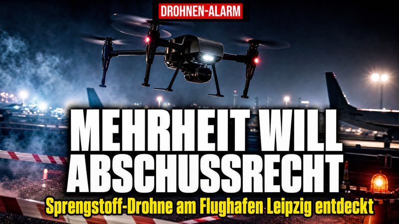 Sprengstoff-Drohne in Leipzig: Mehrheit will Abschussrecht für Private