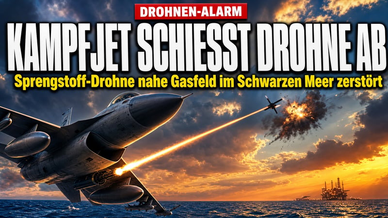 Sprengstoff-Drohne über dem Schwarzen Meer: F-16 eröffnet Feuer
