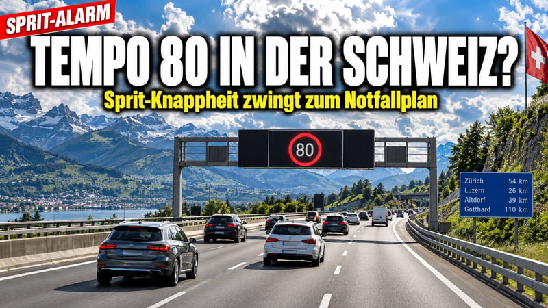 Sprit-Alarm in der Schweiz: Kommt jetzt Tempo 80 auf allen Autobahnen?