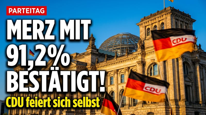 Stehende Ovationen für den Stillstand: Merz lässt sich mit 91,2 Prozent als CDU-Chef feiern