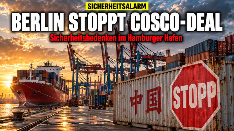 Stopp für Peking im Hamburger Hafen: Berlin will Cosco-Deal kippen!