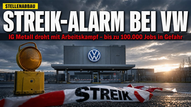 Streik-Alarm bei VW: 100.000 Jobs stehen auf der Kippe!