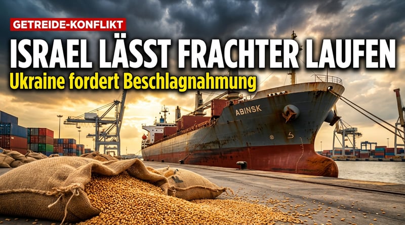 Streit um „gestohlenes" Getreide: Ukraine fordert Israel zur Beschlagnahmung russischer Fracht auf