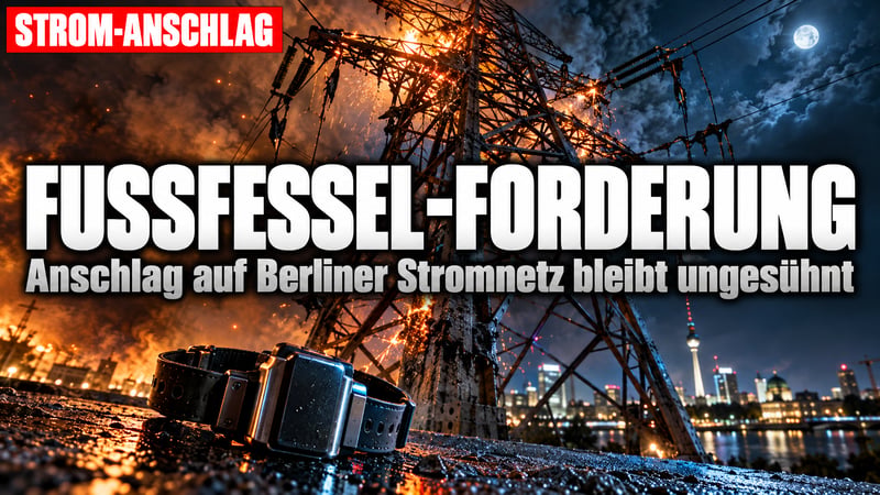 Strom-Anschlag auf Berlin: Polizei will Fußfesseln für Linksextreme!