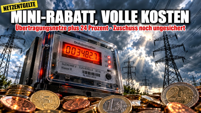 Strom-Netzentgelte 2027: Mini-Rabatt, und der Steuerzahler zahlt mit!