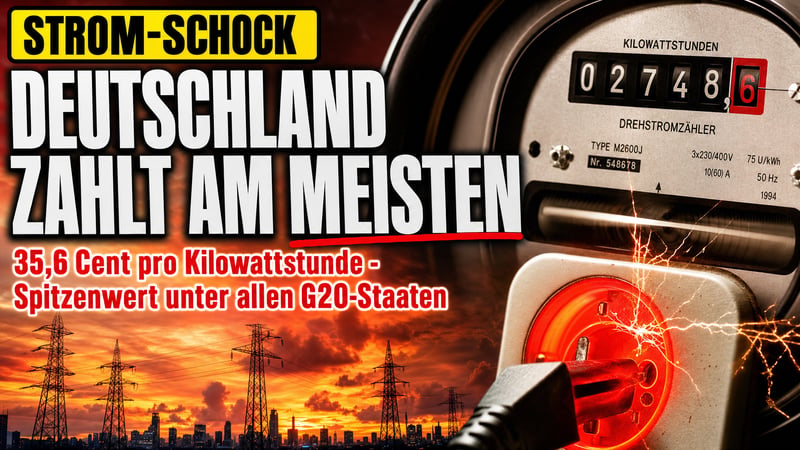 Strom-Schock: Nirgends im G20-Klub zahlen Bürger mehr als in Deutschland