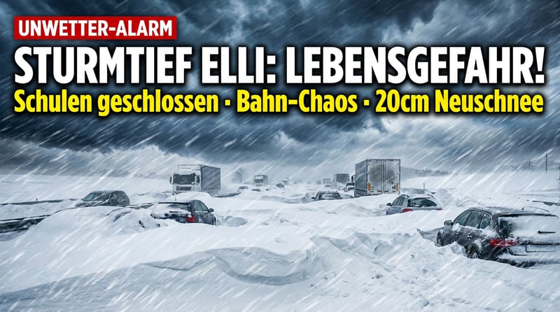 Sturmtief „Elli" bringt Deutschland in den Ausnahmezustand: Meteorologen warnen vor lebensbedrohlichen Bedingungen