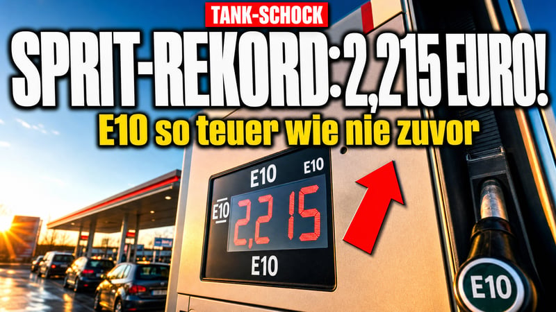 Tank-Schock: E10 knackt Rekord – 2,215 Euro pro Liter!