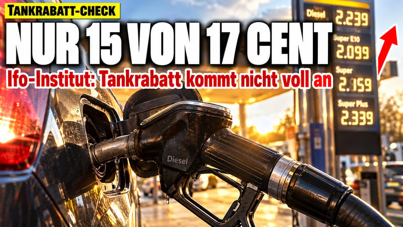 Tankrabatt-Bluff? Ifo: Bei Diesel kommen nur 15 von 17 Cent an