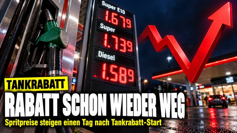 Tankrabatt-Strohfeuer: Sprit wird schon nach einem Tag wieder teurer!