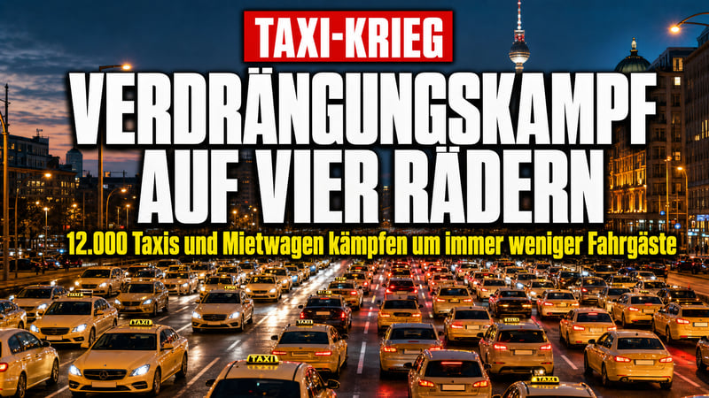 Taxi-Krieg in Berlin: 12.000 Autos jagen immer weniger Fahrgäste