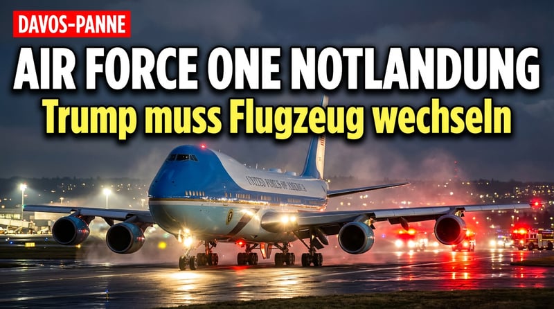 Technische Panne zwingt Air Force One zur Umkehr – Trump wechselt Flugzeug auf dem Weg nach Davos