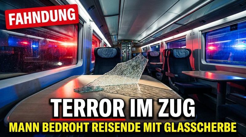 Terror im Fernzug: Tunesier bedroht Reisende mit Glasscherbe – und beißt nach Polizisten