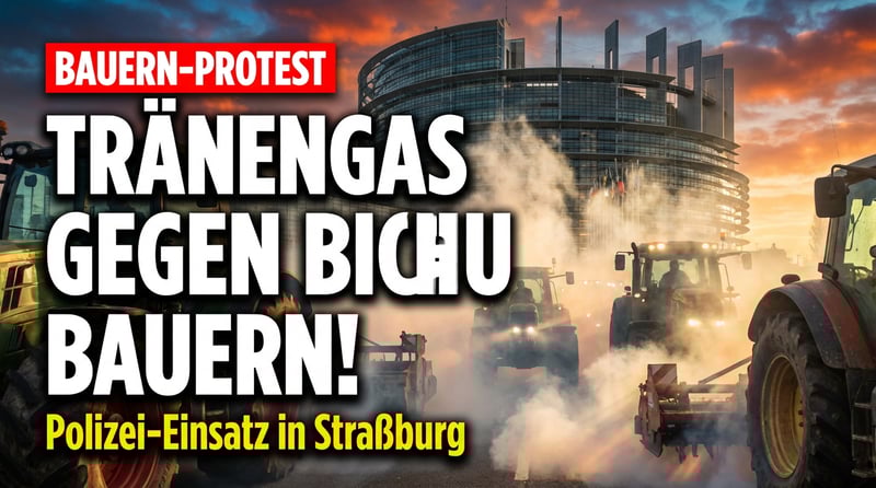 Tränengas und Blendgranaten: EU-Polizei geht brutal gegen protestierende Bauern vor