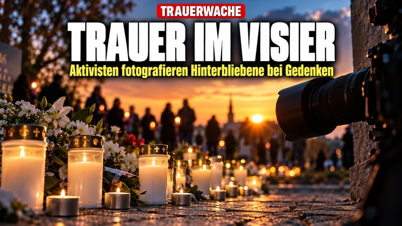 Trauerwache im Visier: Aktivisten fotografieren Hinterbliebene
