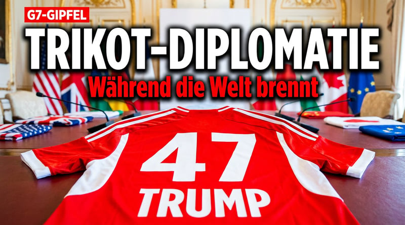 Trikot-Diplomatie in Évian: Während die Welt in Flammen steht, übt sich Merz im Geschenkeverteilen