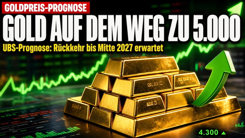 UBS-Prognose: Gold soll bis Mitte 2027 zurück auf 5.000 Dollar