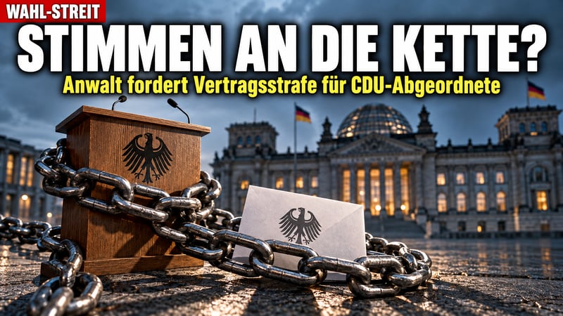 Vertragsstrafe statt Gewissen? Anwalt will CDU-Stimmen an die Kette legen