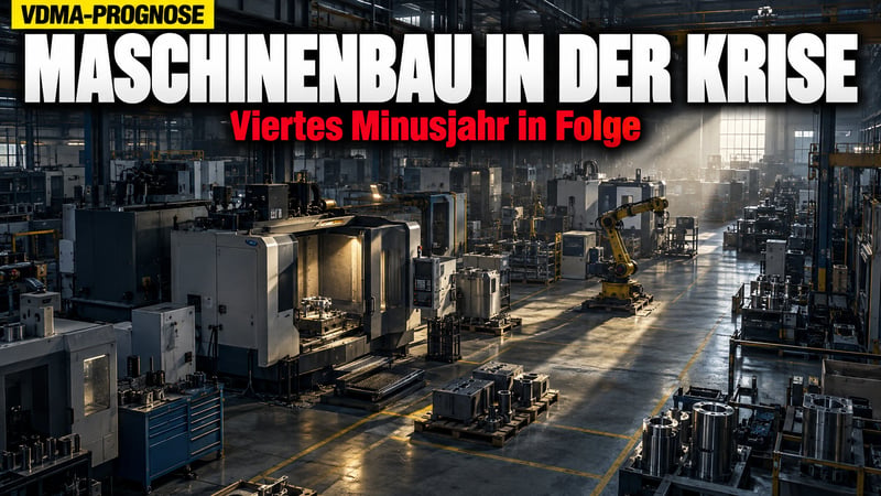 Viertes Minusjahr in Folge: Deutschlands Maschinenbau rutscht weiter ab!