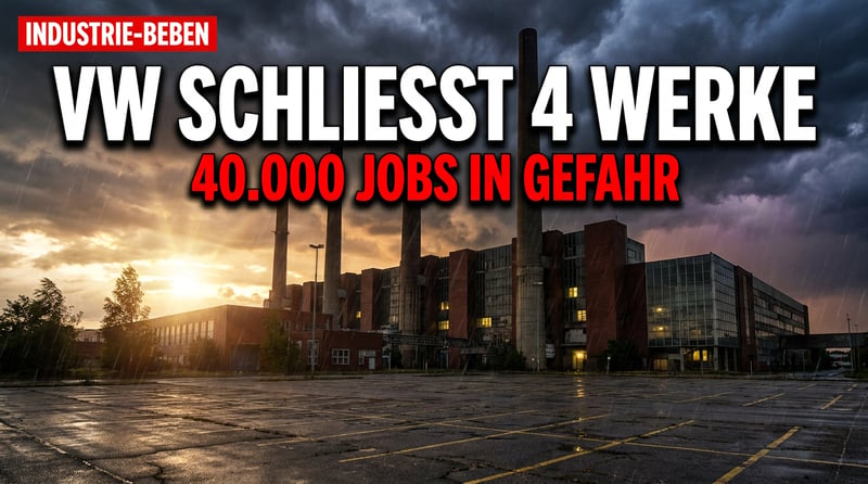 Volkswagen kapituliert vor dem Standort Deutschland: Vier Werke vor dem Aus, 40.000 Arbeitsplätze auf der Kippe