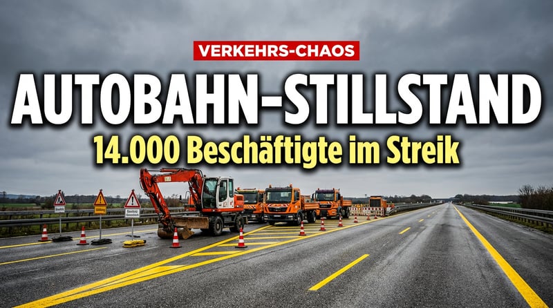 Warnstreiks im Straßenbau: Verdi legt am Dienstag Autobahnen lahm
