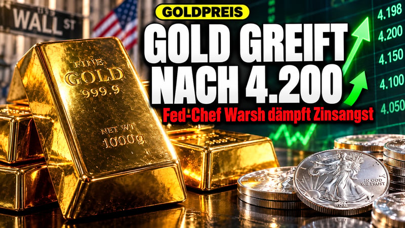 Warsh entschärft die Zinsangst: Gold greift wieder nach 4.200 Dollar!