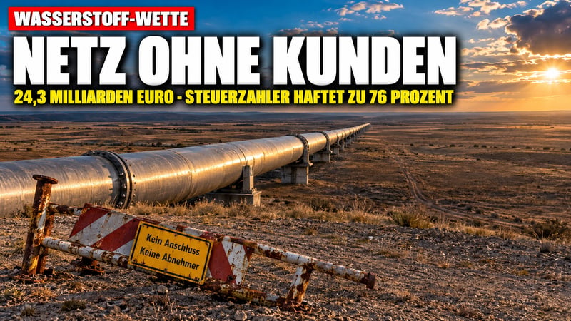 Wasserstoff-Wette: Milliarden-Netz ohne Kunden – Steuerzahler haftet!
