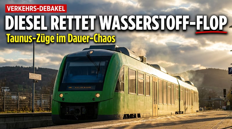 Wasserstoff-WunderzĂĽge im Taunus: Der Diesel rettet, was die Ideologie versprochen hat