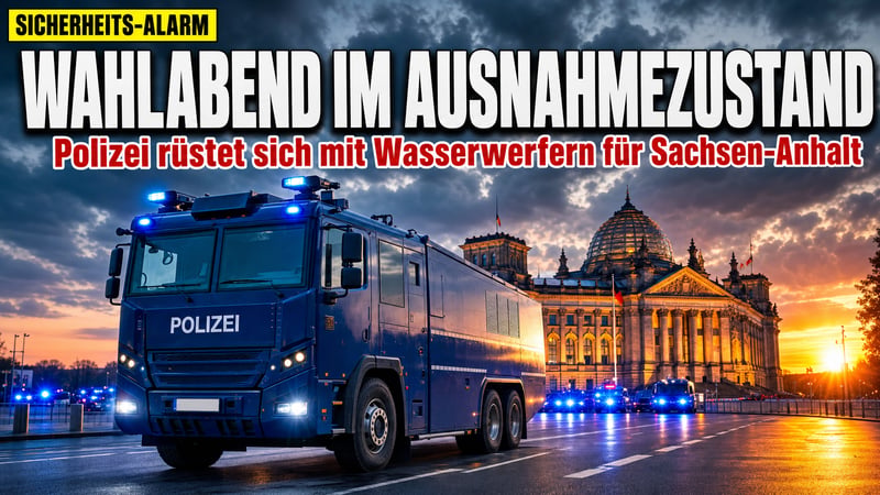 Wasserwerfer für den Wahlabend: Magdeburg probt den Ausnahmezustand