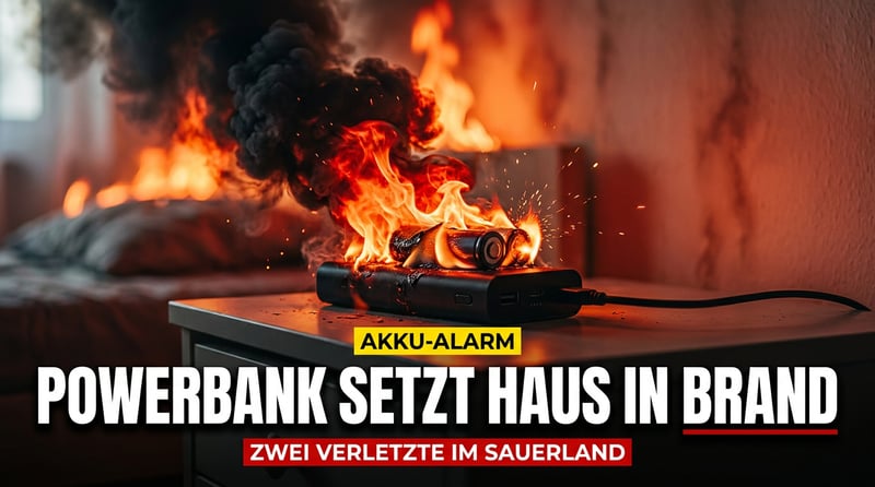 Wenn der Akku zum Brandsatz wird: Powerbank setzt Wohnhaus im Sauerland in Flammen