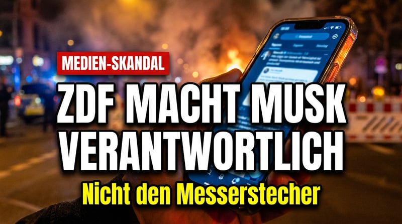 Wenn der Bote geköpft wird: Das ZDF macht Elon Musk für Krawalle verantwortlich – nicht den Messerstecher