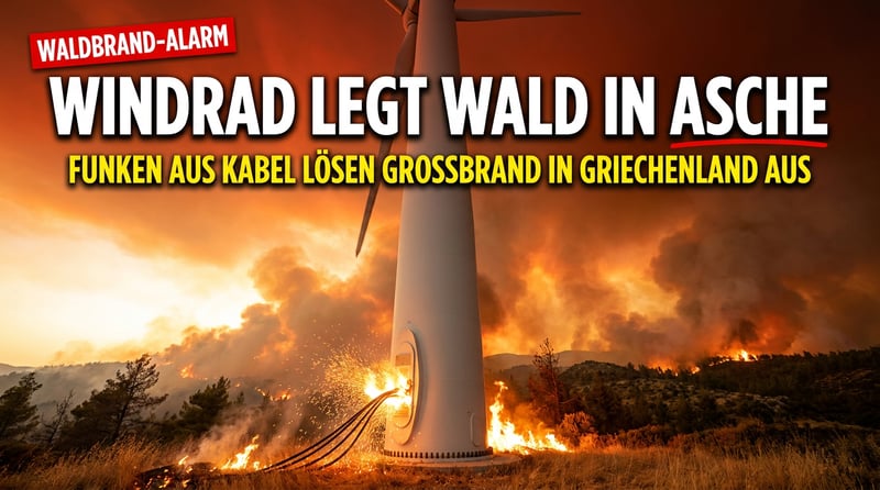 Wenn die Rettung der Welt den Wald abbrennt: Windrad-Kabel als Brandstifter in Griechenland