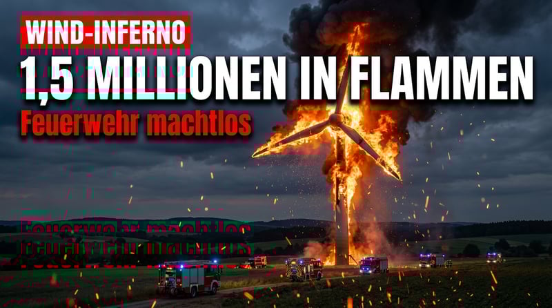 Windrad-Inferno in Rheinland-Pfalz: Feuerwehr kann nur zusehen, wie 1,5 Millionen Euro in Flammen aufgehen