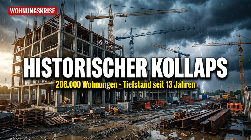 Wohnungsbau im freien Fall: Deutschland baut so wenig wie zuletzt vor 13 Jahren