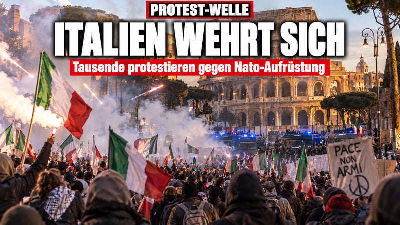 Wut-Welle in Italien: Tausende rebellieren gegen Aufrüstung und Nato!