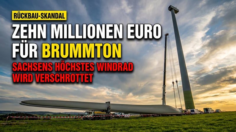 Zehn Millionen Euro für zweieinhalb Jahre Brummton: Sachsens höchstes Windrad landet auf dem Schrottplatz