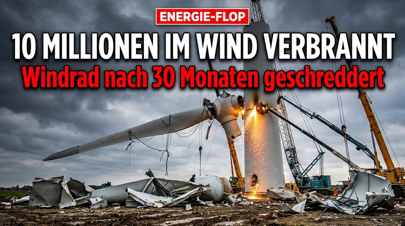 Zehn Millionen Euro im Wind verbrannt: Sachsens Vorzeige-Windrad wird nach 30 Monaten geschreddert