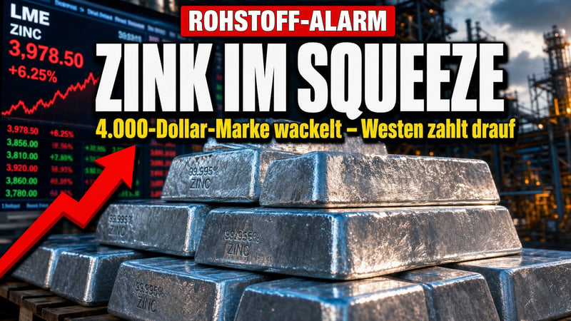 Zink im Squeeze: 4.000-Dollar-Marke wackelt – Westen zahlt drauf