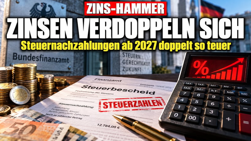 Zins-Hammer vom Finanzamt: Steuernachzahlungen kosten bald das Doppelte!