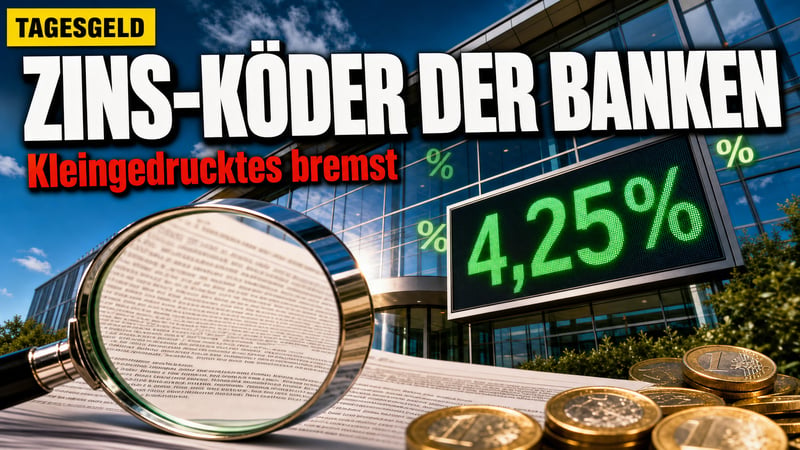 Zinsköder der Banken: 4,25 Prozent – und das Kleingedruckte lauert