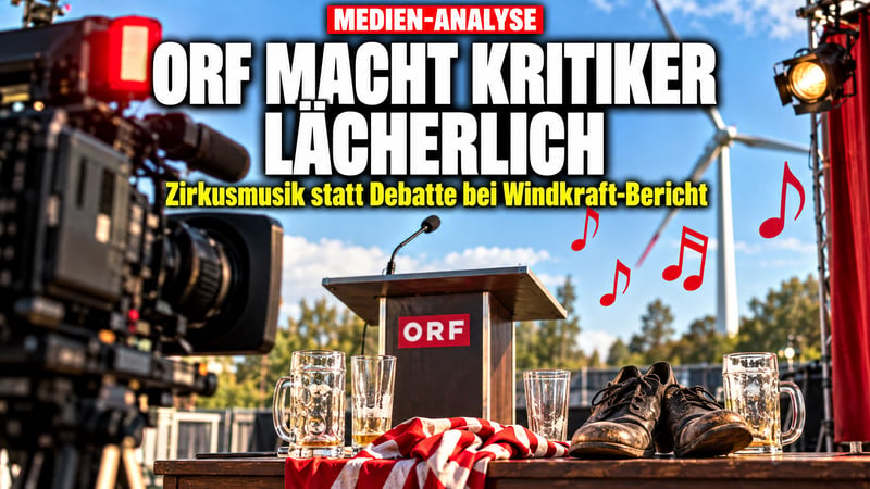 Zirkusmusik statt Debatte: ORF macht Windkraft-Kritiker lächerlich