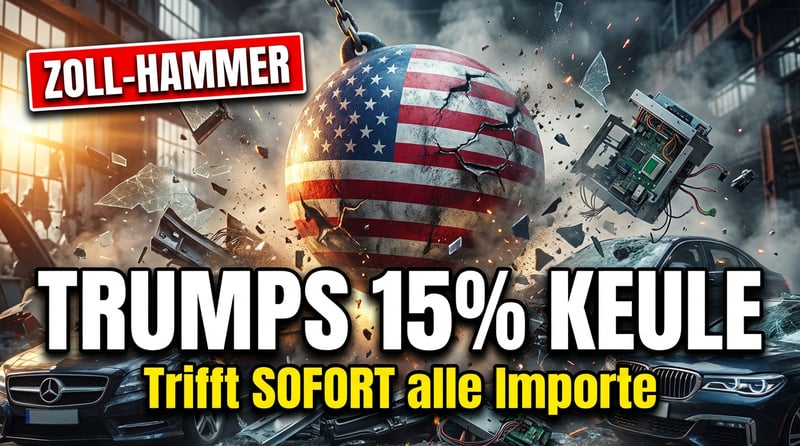 Zollhammer aus Washington: Trumps 15-Prozent-Keule trifft ab sofort alle Importe