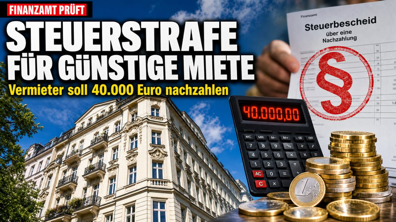 Zu billig vermietet: Finanzamt fordert 40.000 Euro vom WohltÀter