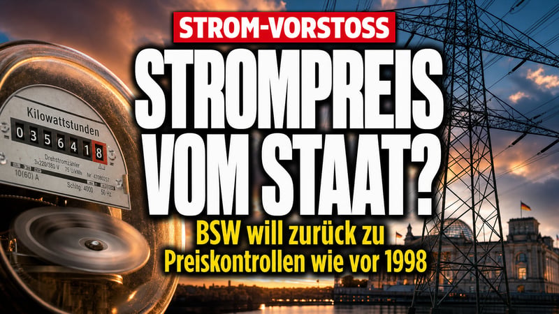 Zurück ins Jahr 1998: BSW will Strompreise vom Staat genehmigen lassen