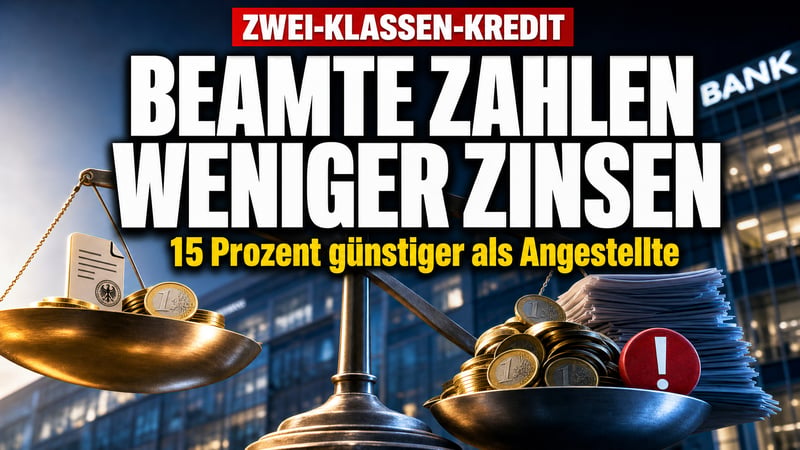 Zwei-Klassen-Kredit: Beamte zahlen 15 Prozent weniger Zinsen