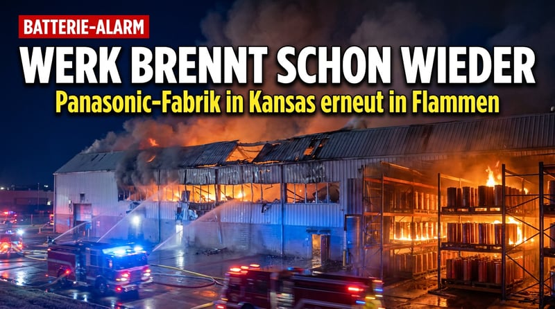 Zweiter Batterie-Zwischenfall in drei Monaten: Panasonics Vier-Milliarden-Werk in Kansas brennt erneut