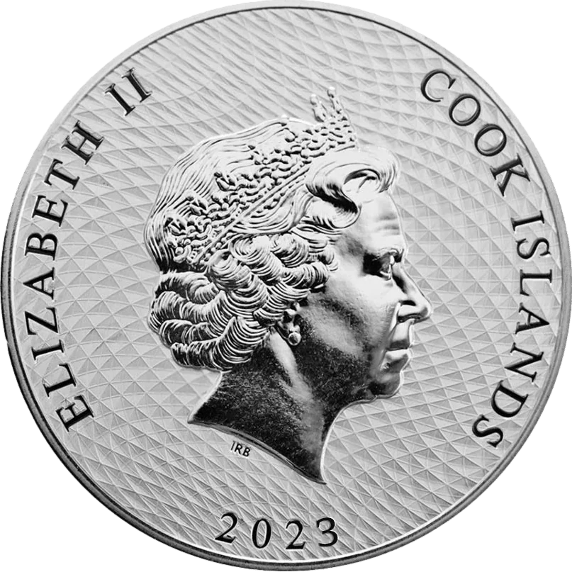 Cook Islands 2023, Silber, Porträtseite mit COOK ISLANDS