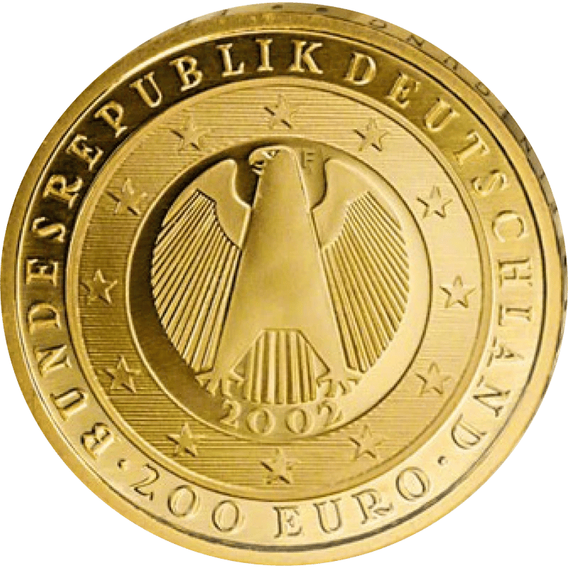 200 euro 2002, value side with the eagle