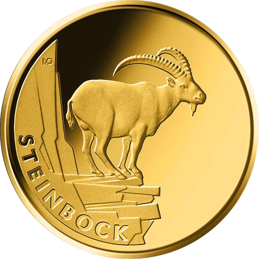 20 euro Alpine ibex 2023, picture side