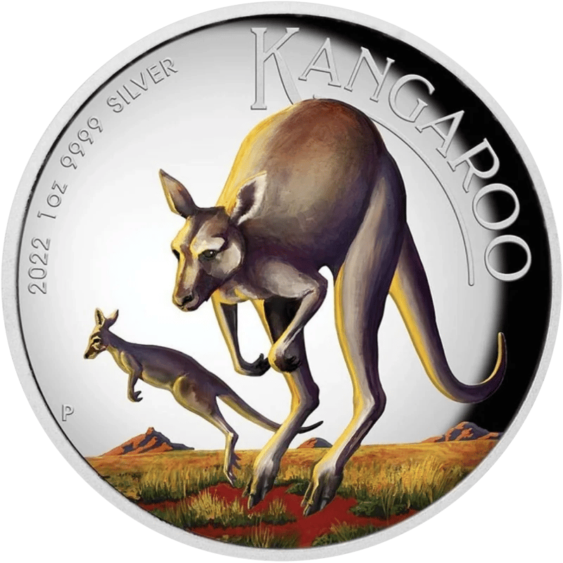 Känguru 2022 in Silber, Bildseite der Münze